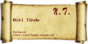 Nikl Tünde névjegykártya